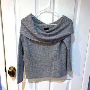 Grey over the shoulder sweater